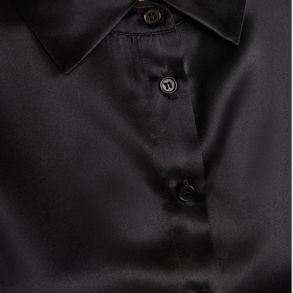 Reformation Women's Elegant 100%‎ Silk Black Shirt - Picture 6 of 9